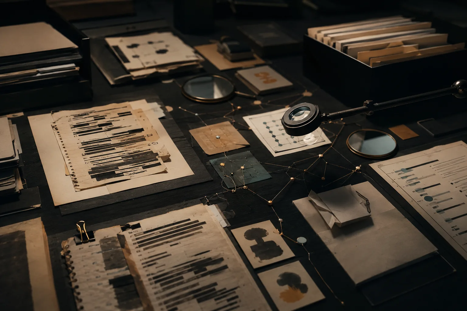 Dark personal analysis archive with notes, source packets and routed memory fragments.